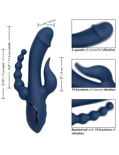 CALIFORNIA EXOTICS - VIBRATOR TRIPLE ORGASM BLUE
