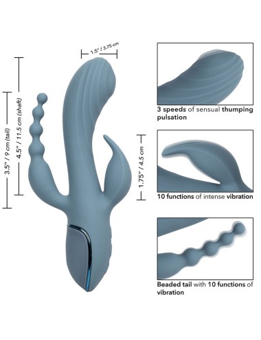 CALIFORNIA EXOTICS - VIBRATOR TRIPLE ECSTASY GREY