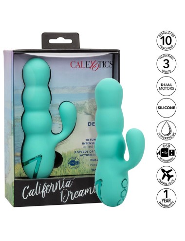 CALIFORNIA EXOTICS - DEL MAR DIVA VIBRATOR RABBIR AQUA GREEN BY CALIFORNIA DREAMING