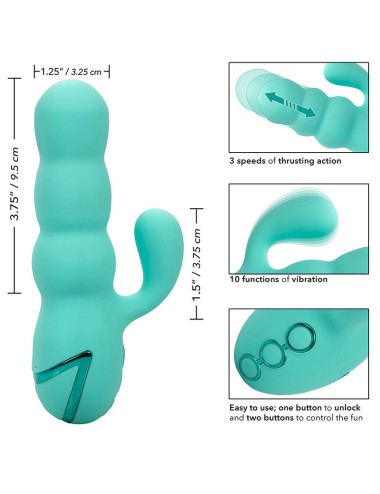 CALIFORNIA EXOTICS - DEL MAR DIVA VIBRATOR RABBIR AQUA GREEN BY CALIFORNIA DREAMING