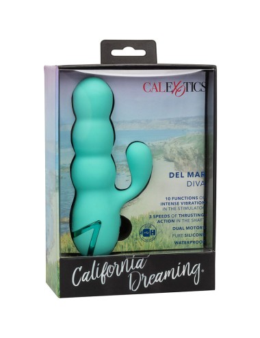 CALIFORNIA EXOTICS - DEL MAR DIVA VIBRATOR RABBIR AQUA GREEN BY CALIFORNIA DREAMING