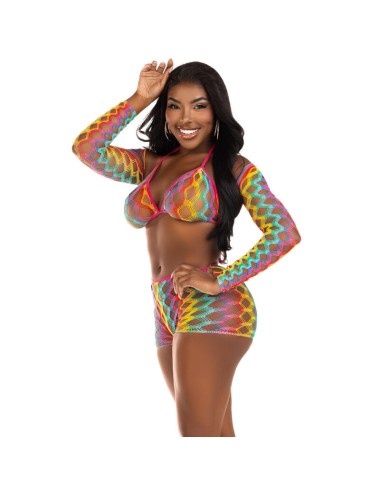 LEG AVENUE - THREE PIECE SET MULTICOLOR