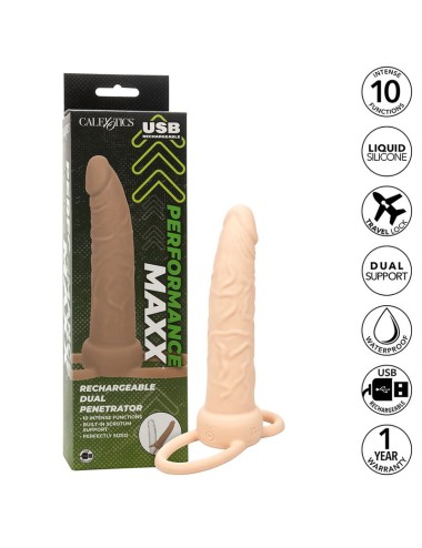 CALIFORNIA EXOTICS - PERFORMANCE MAXX RECHARGABLE DUAL PENETRATOR LIGHT SKIN