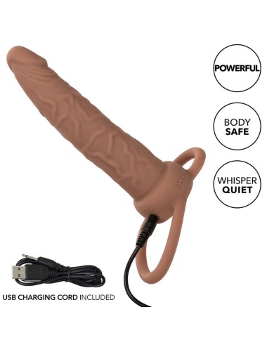 CALIFORNIA EXOTICS - PERFORMANCE MAXX RECHARGABLE DUAL PENETRATOR BROWN SKIN