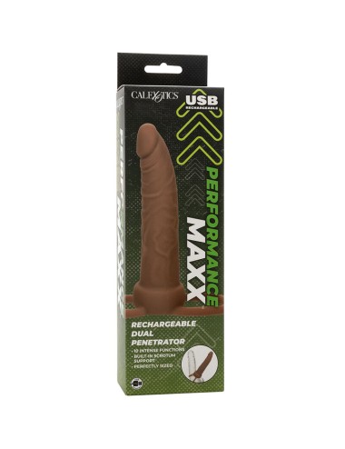 CALIFORNIA EXOTICS - PERFORMANCE MAXX RECHARGABLE DUAL PENETRATOR BROWN SKIN