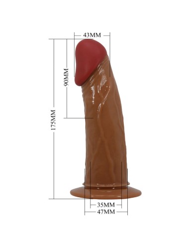 PRETTY LOVE - HARNESS BRIEFS STARKS MULTI-SPEED VIBRATION DILDO 17,5 CM LIGHT BROWN