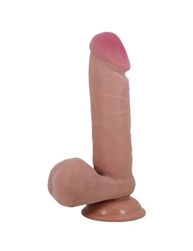 PRETTY LOVE - SLIDING SKIN SERIES REALISTIC DILDO WITH SLIDING SKIN SUCTION CUP BROWN 20.5 CM