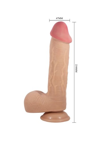PRETTY LOVE - SLIDING SKIN SERIES REALISTIC DILDO WITH SLIDING SKIN SUCTION CUP FLESH 23.4 CM