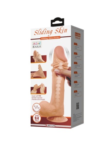 PRETTY LOVE - SLIDING SKIN SERIES REALISTIC DILDO WITH SLIDING SKIN SUCTION CUP FLESH 24 CM