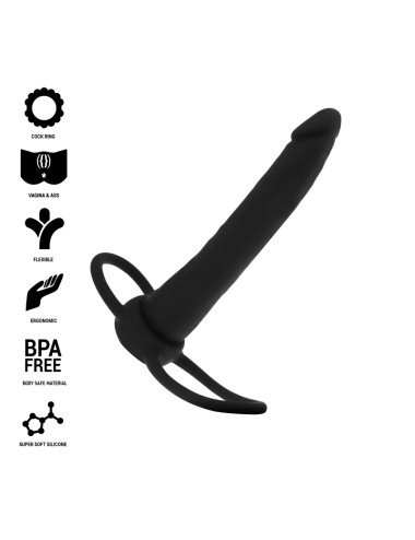 MYTHOLOGY - COBI ONYX ANAL DILDO WITH COCK AND TESTICLE RING 13 SILICONE CM