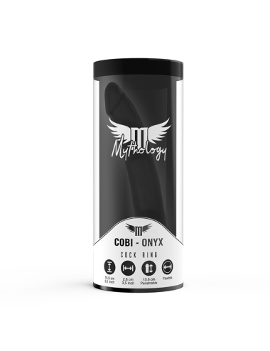 MYTHOLOGY - COBI ONYX ANAL DILDO WITH COCK AND TESTICLE RING 13 SILICONE CM