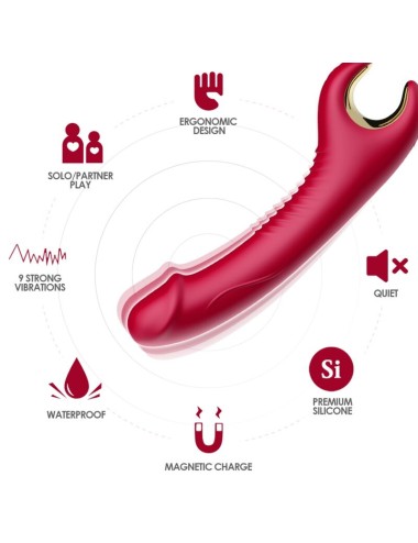 ARMONY - PRINCE DILDO VIBRATOR & ROTATOR RED