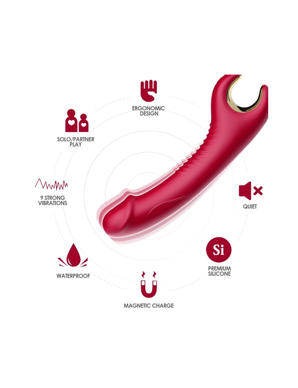 ARMONY - PRINCE DILDO VIBRATOR & ROTATOR RED