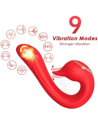 ARMONY - DELFIN VIBRATOR MULTIPOSITION & HEAT EFFECT RED