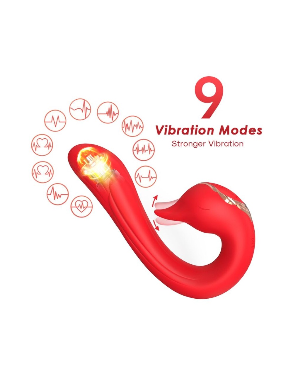 ARMONY - DELFIN VIBRATOR MULTIPOSITION & HEAT EFFECT RED