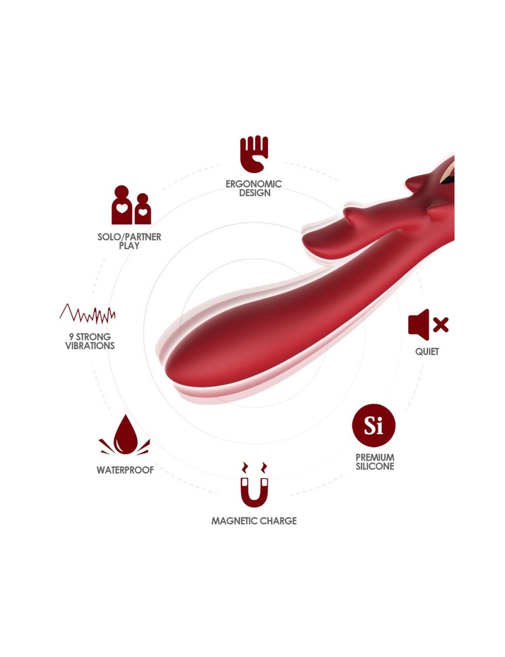 ARMONY - ELK VIBRATOR RABBIT CURVED RED