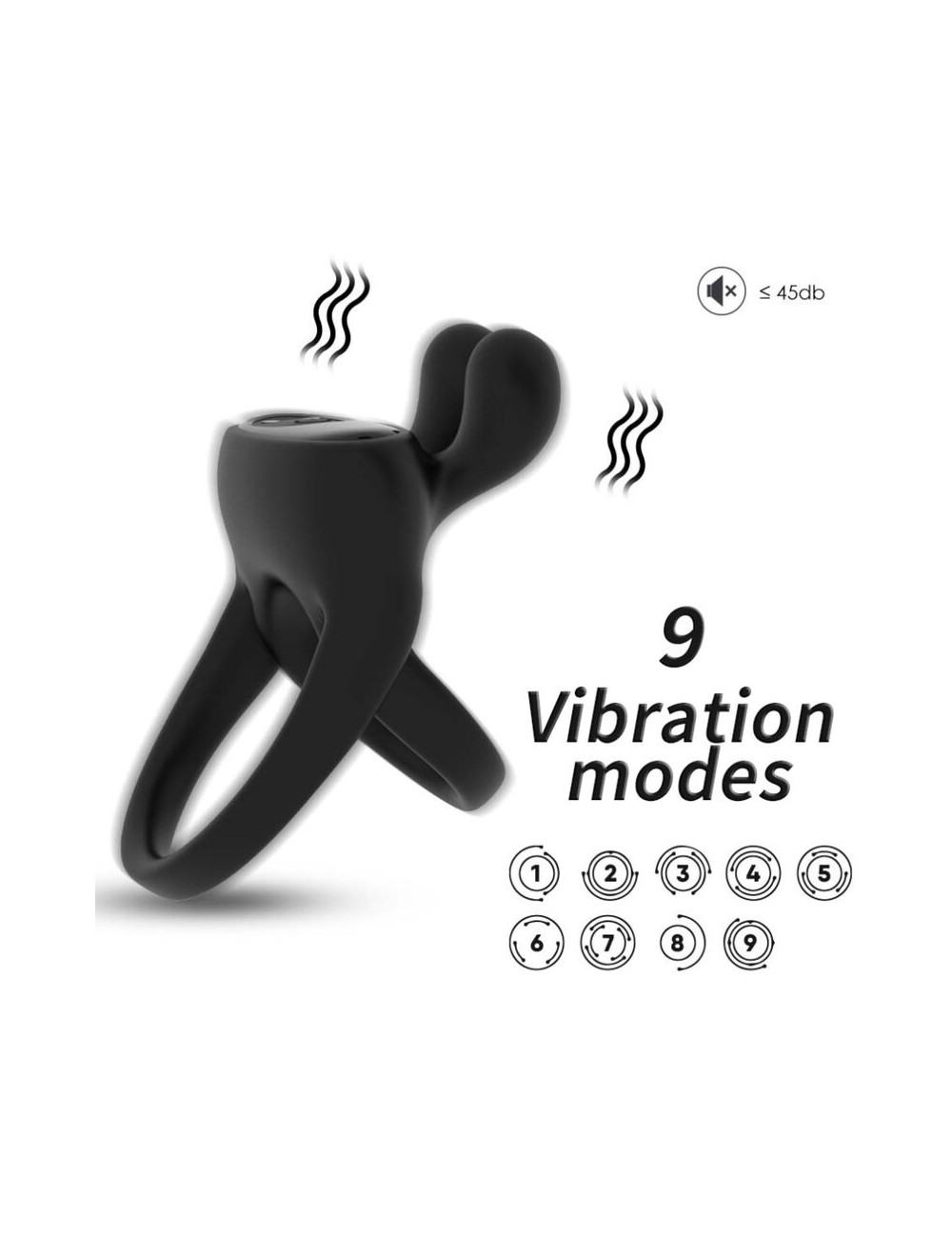 ARMONY - RING VIBRATOR RABBIT BLACK