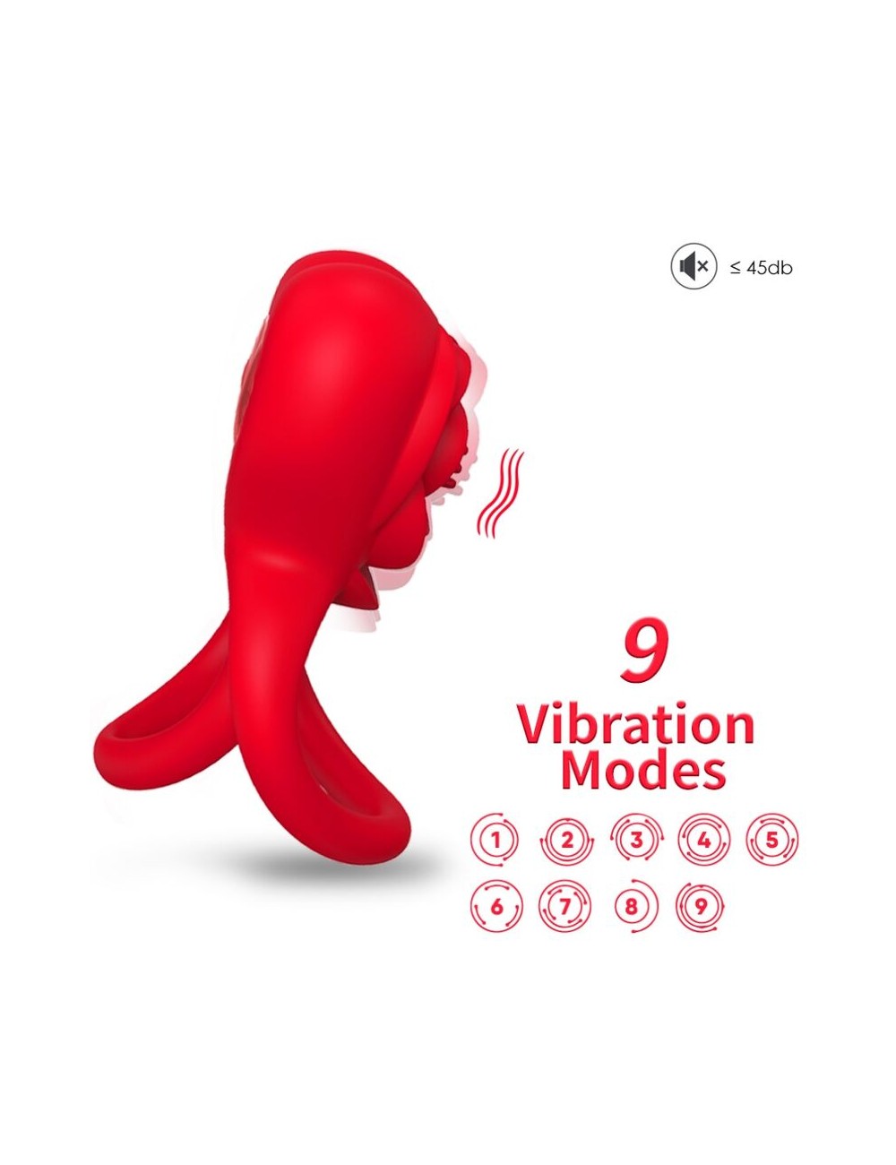 ARMONY - RING VIBRATOR HEART RED