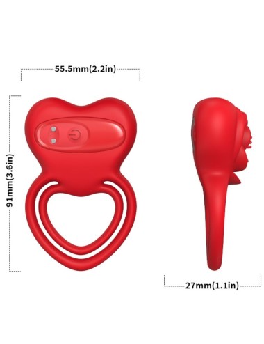 ARMONY - RING VIBRATOR HEART RED