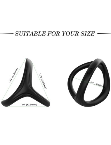 ARMONY - TRESOR DOUBLE SILICONE RING BLACK
