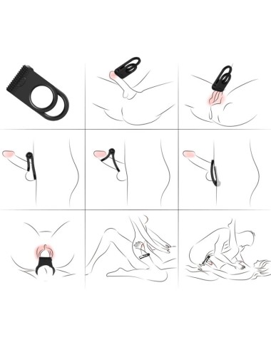 ARMONY - TWINS DOUBLE VIBRATOR RING FOR COUPLES BLACK