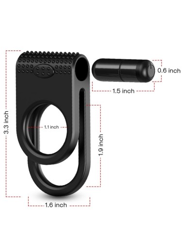 ARMONY - TWINS DOUBLE VIBRATOR RING FOR COUPLES BLACK