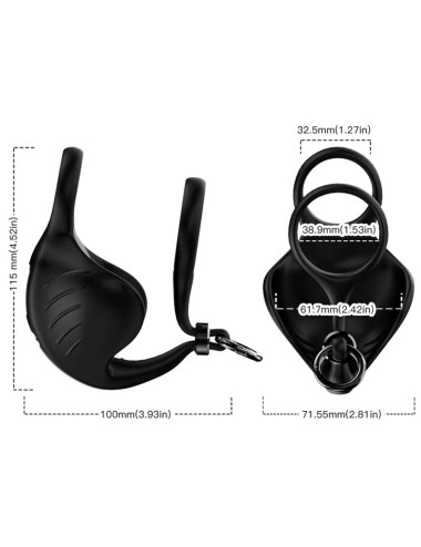 ARMONY - MANTA SCROTUM VIBRATOR RING REMOTE CONTROL BLACK