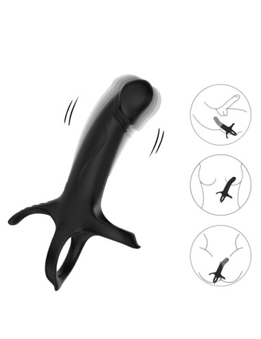 ARMONY - DILDO WITH RING & VIBRATOR REMOTE CONTROL BLACK