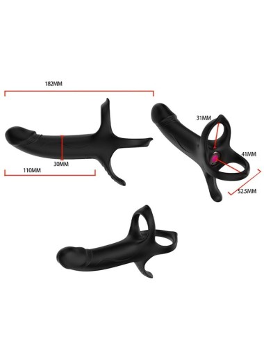 ARMONY - DILDO WITH RING & VIBRATOR REMOTE CONTROL BLACK