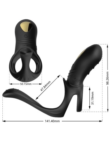 ARMONY - JOY JUMPER RING VIBRATOR FOR COUPLES & ANAL PLUG BLACK