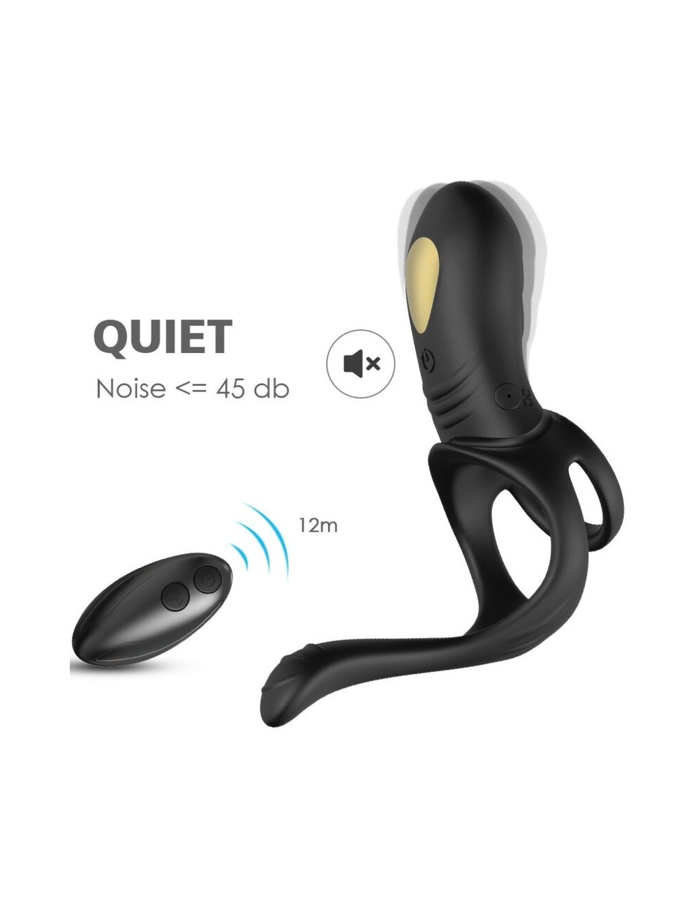 ARMONY - JOY JUMPER RING VIBRATOR FOR COUPLES & ANAL PLUG REMOTE CONTROL BLACK