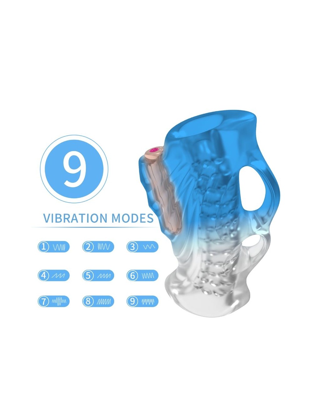 ARMONY - MASTURBATOR FINGER & VIBRATOR BLUE GRADIENT
