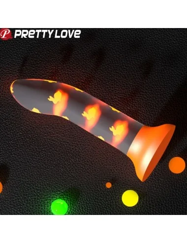 PRETTY LOVE - MAGICAL NIGHTFALL DILDO WITHOUT VIBRATION LUMINOUS ORANGE