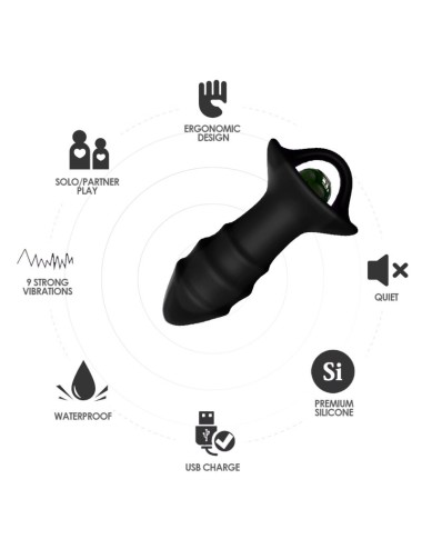 ARMONY - KYLIN FINGER VIBRATOR & ANAL PLUG REMOTE CONTROL BLACK