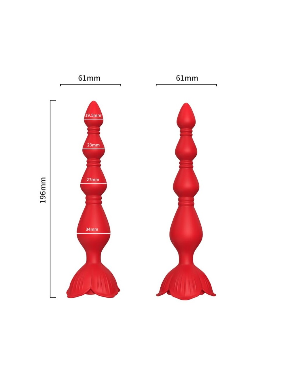 ARMONY - PINK VIBRATOR PAGODA & ANAL PLUG RED