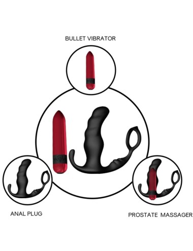 ARMONY - KNIGHT VIBRATOR ANAL PROSTATE & RING REMOTE CONTROL BLACK