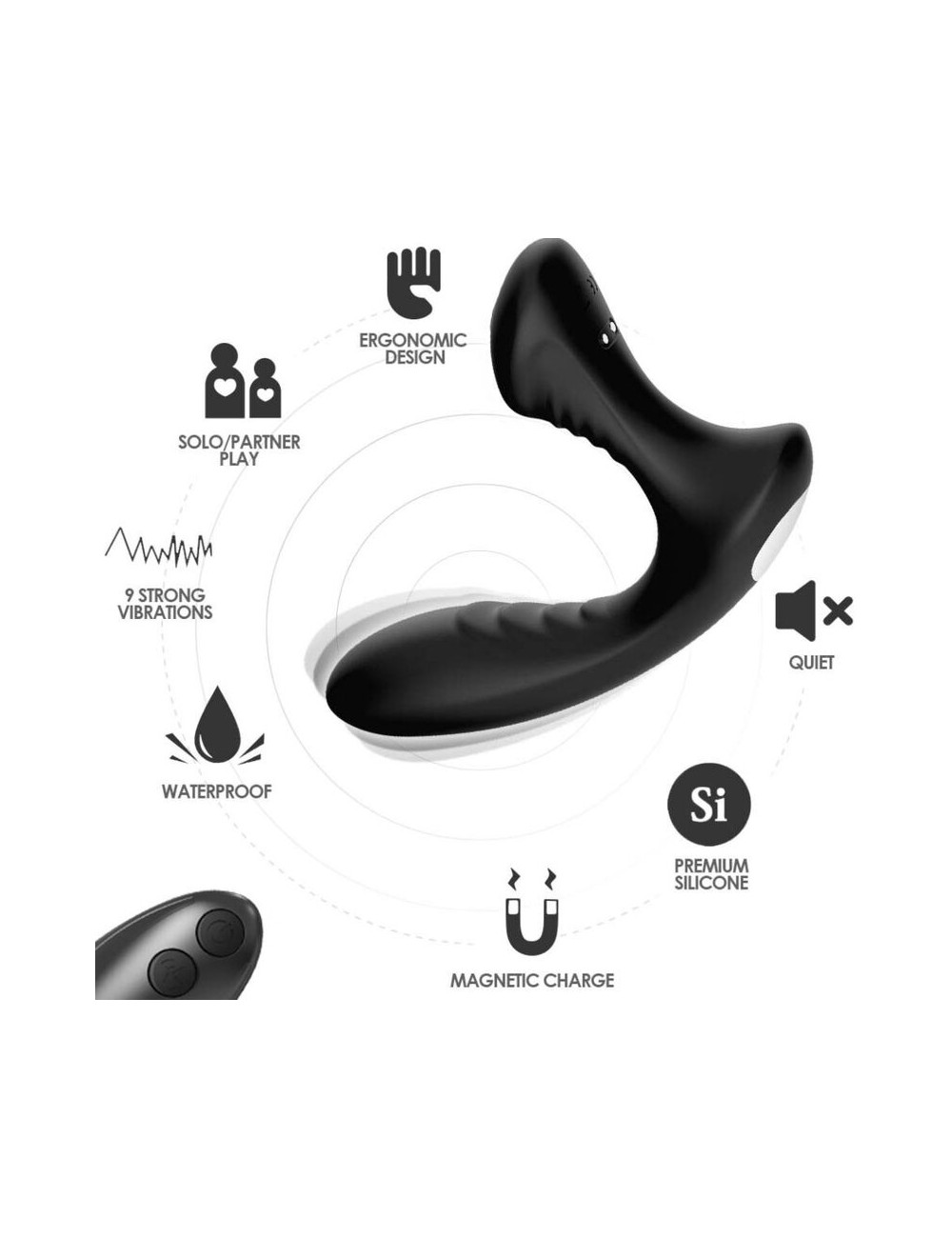 ARMONY - STORM VIBRATOR ANAL PROSTATE & PLUG REMOTE CONTROL BLACK