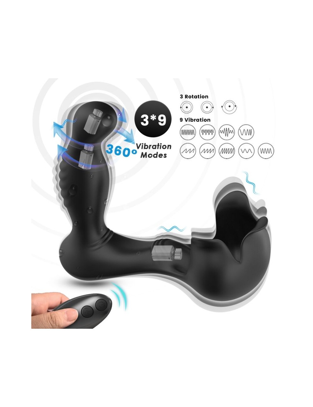 ARMONY - SURROUND VIBRATOR ANAL & STIMULATOR TESTICULOS REMOTE CONTROL BLACK