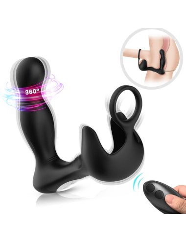 ARMONY - SURROUND VIBRATOR ANAL & STIMULATOR TESTICULOS & RING REMOTE CONTROL BLACK