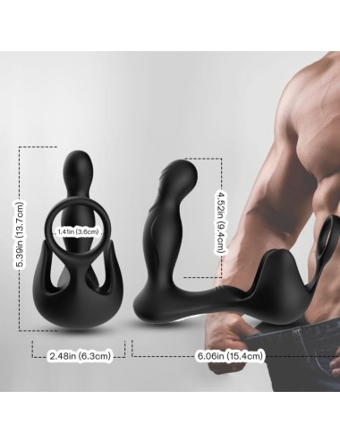 ARMONY - SURROUND VIBRATOR ANAL & STIMULATOR TESTICULOS & RING REMOTE CONTROL BLACK