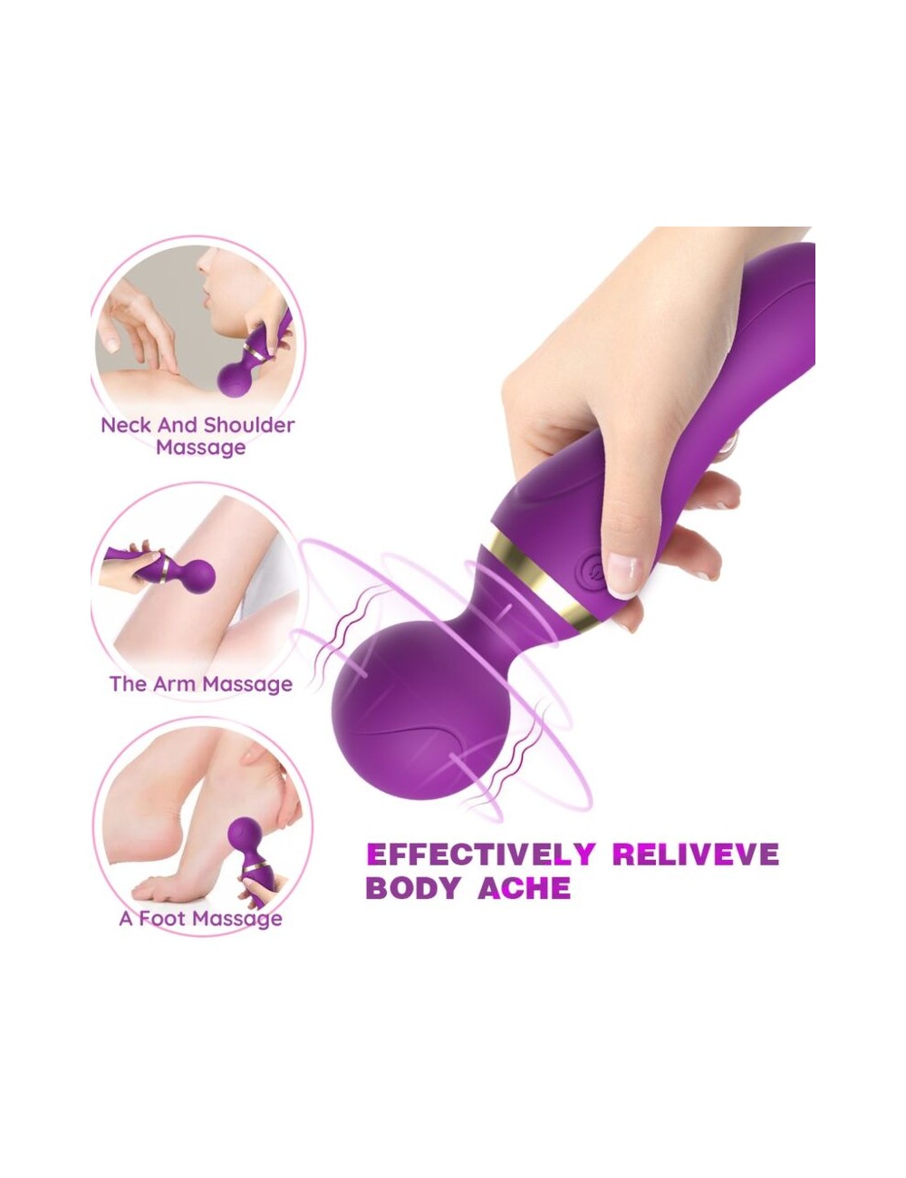 ARMONY - FREEZA MASSAGER & VIBRATOR SUPER FLEXIBLE HEAD PURPLE