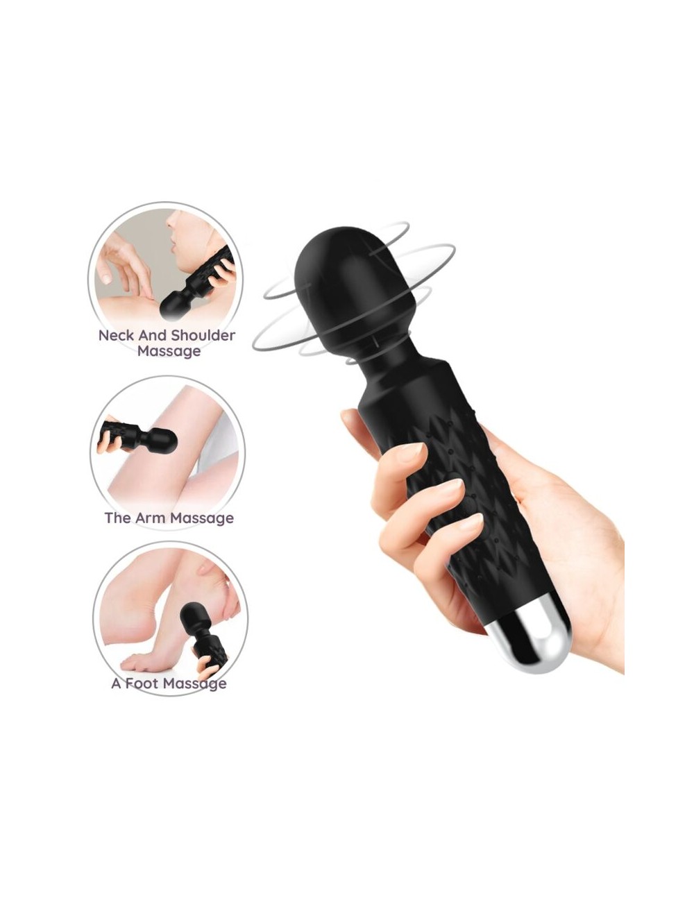 ARMONY - POSTMAN MASSAGER & VIBRATOR SUPER FLEXIBLE HEAD BLACK