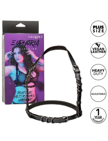 CALEXOTICS - EUPHORIA PLUS SIZE HALTER BUCKLE HARNESS BLACK