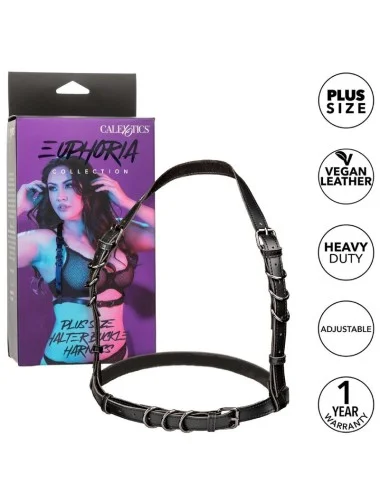 CALEXOTICS - EUPHORIA PLUS SIZE HALTER BUCKLE HARNESS BLACK