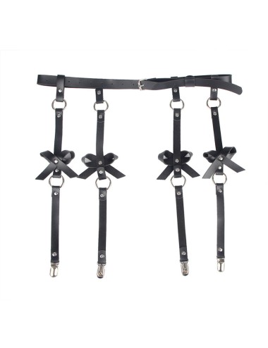 SUBBLIME - LEATHER CHAINLEG HARNESS BLACK ONE SIZE