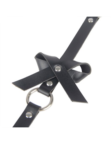 SUBBLIME - LEATHER CHAINLEG HARNESS BLACK ONE SIZE
