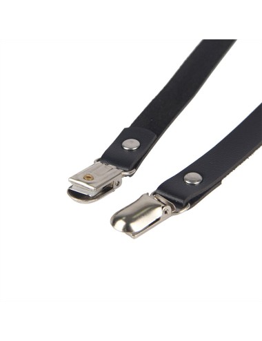 SUBBLIME - LEATHER CHAINLEG HARNESS BLACK ONE SIZE