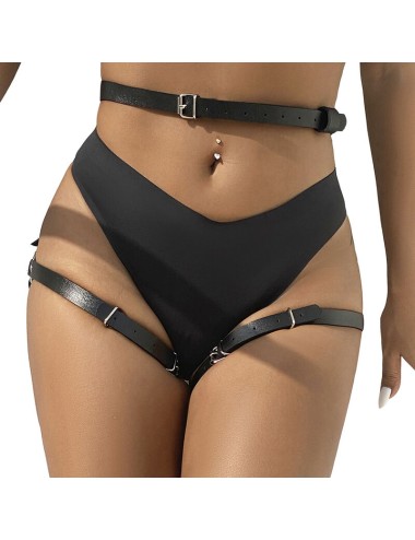 SUBBLIME - LEATHER WAIST AND LEG HARNESS BLACK ONE SIZE