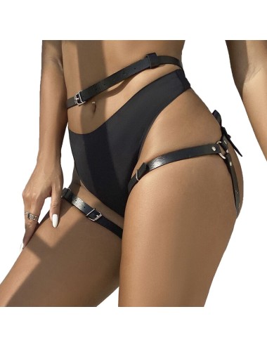 SUBBLIME - LEATHER WAIST AND LEG HARNESS BLACK ONE SIZE