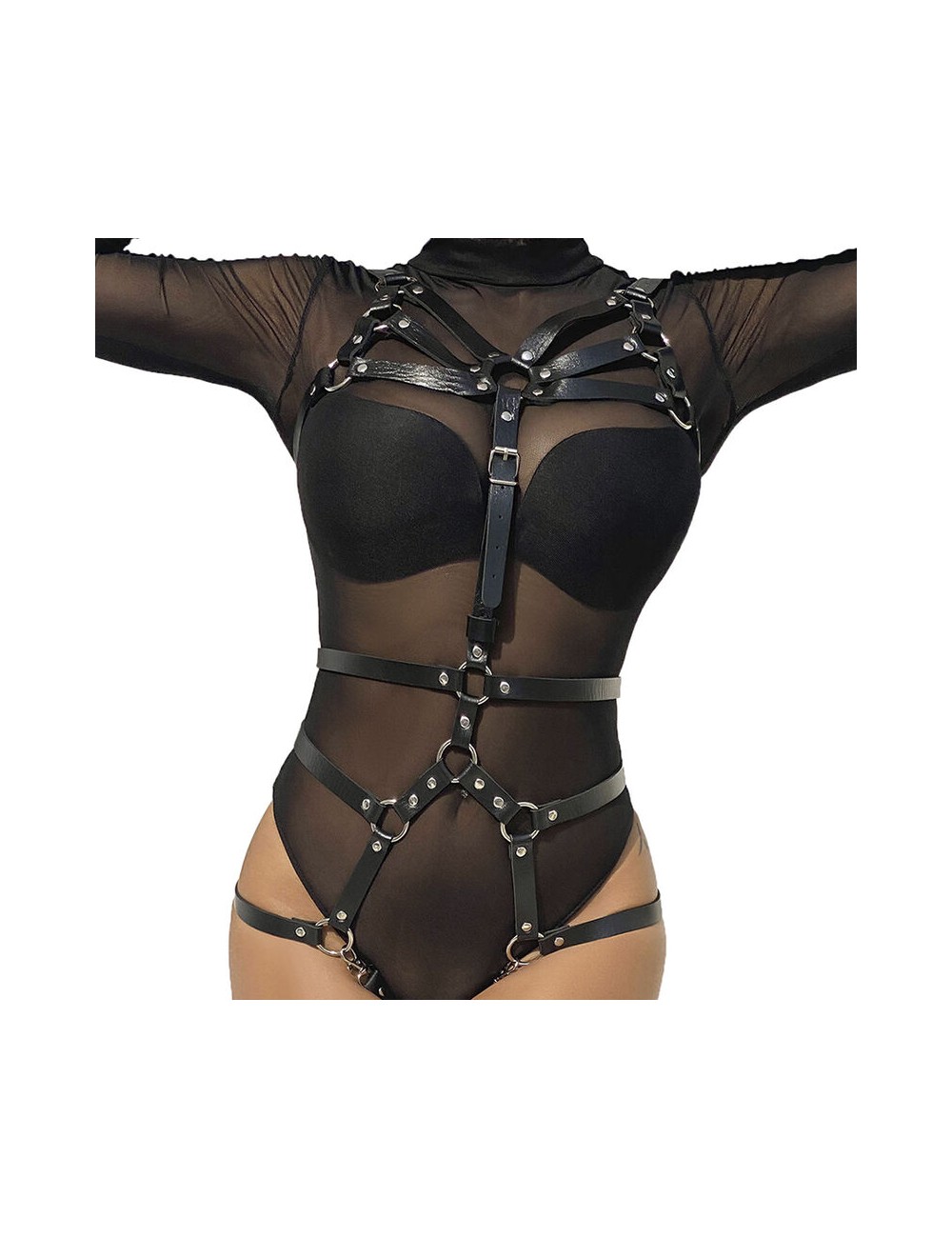 SUBBLIME - BODY HARNESS ADJUSTABLE STRAPS LEATHER BLACK ONE SIZE SUBBLIME - BODY HARNESS ADJUSTABLE STRAPS LEATHER BLACK ONE SIZE